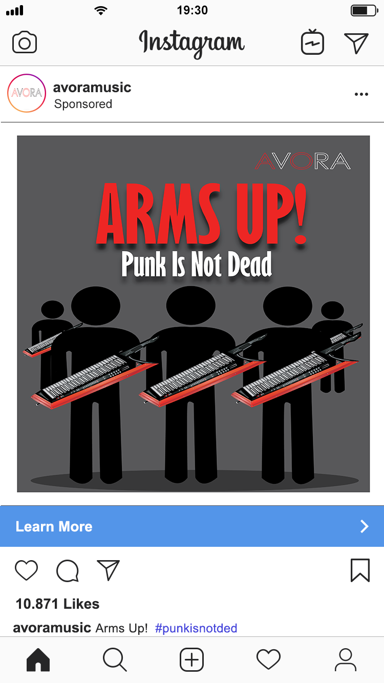 Social media advertisement screen for instagram. Same with the add.