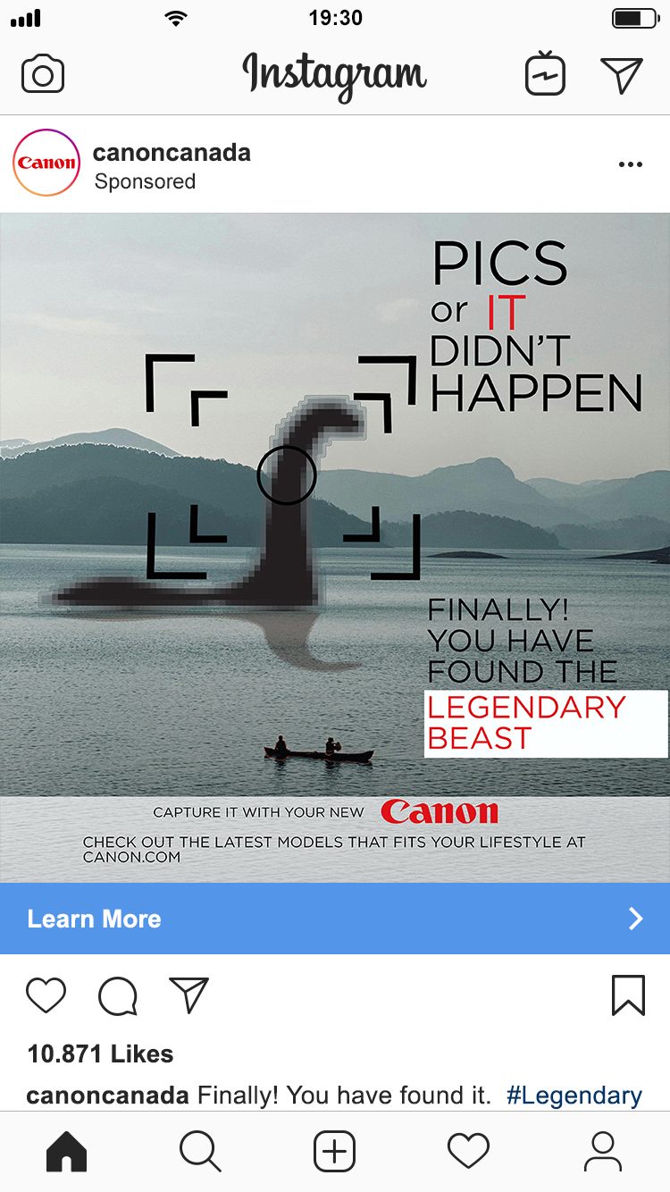 Social media post example of legendary beast ad.