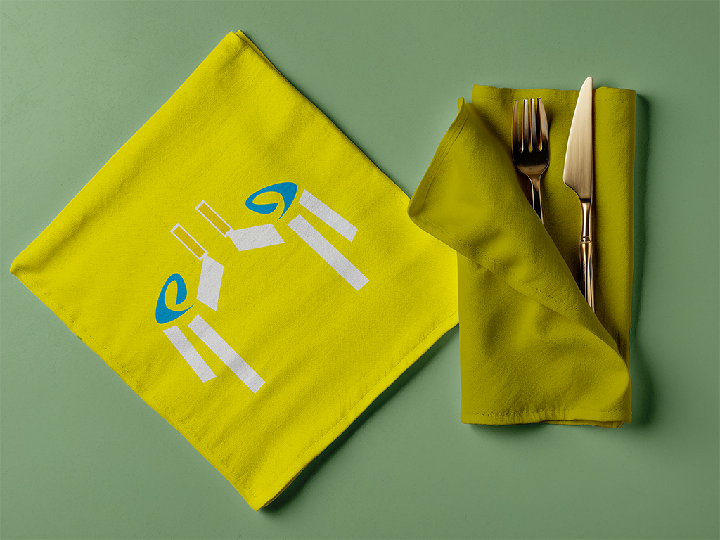 Napkin on the table.