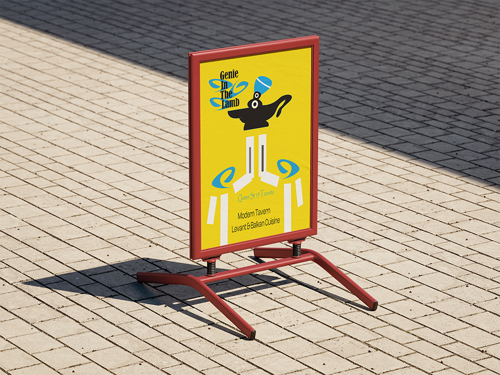 Restaurant outdoor stand picture.