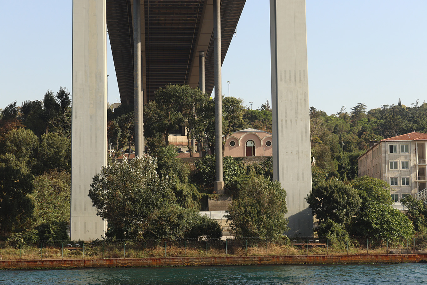The piers of the Fatih Sultan Mehmet bridge in Istanbul.